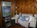 Lakehouse Vacation Rental - Lake Homes for rent on LakeHouseVacations.com, Lake property, Lake House Lake House Lakefront Cottage, living room TV stereo, on Lake Owassa in New Jersey - Lakehouse Vacation Rental - Lake Home for rent on LakeHouseVacations.com