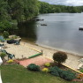 Lakehouse Vacation Rental - Lake Homes for rent on LakeHouseVacations.com, Lake property, Lake House Lake House The Lake House, Beach and fire pit as viewed from the deck., on Billings Lake in Connecticut - Lakehouse Vacation Rental - Lake Home for rent on LakeHouseVacations.com
