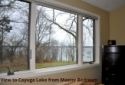 Lakehouse Vacation Rental - Lake Homes for rent on LakeHouseVacations.com, Lake property, Lake House Lake House Level Beach, Dock, 4 Bed 2 1/2 Bath Oasis, This picture was taken from the Master Bed showing you the view to the lake., on East Side Cayuga Lake in New York - Lakehouse Vacation Rental - Lake Home for rent on LakeHouseVacations.com