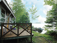 Lakehouse Vacation Rental - Lake Homes for rent on LakeHouseVacations.com, Lake property, Lake House Lake House Classic Downeast Maine Lakefront Cottage - On Spring Fed Cathance Lake, Manager\'s Cottage Deck, on Cathance Lake in Maine - Lakehouse Vacation Rental - Lake Home for rent on LakeHouseVacations.com