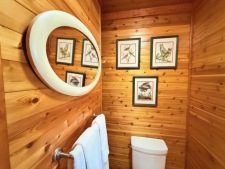 Lake House Kentucky Lake Vacation Rentals - Cedar Shake Home - The Best View Of Kentucky Lake , Queen Bedroom\'s Half Bath with a Vintage Audubon Theme, on Kentucky Lake in Kentucky - Lakehouse Vacation Rental - Lake Home for rent on LakeHouseVacations.com