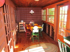 Lake House Secluded, Lakeside, Split-log Cottage With Fireplace, Rowboat, Eat-in porch overlooking deck and lake., on Lake Horace in New Hampshire - Lakehouse Vacation Rental - Lake Home for rent on LakeHouseVacations.com
