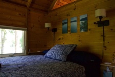 Lake House Waterfront Cottages *private Dock* Mountain Views* Sleeps 8* Seasonal, Note the open ceiling to bunk room - for better air flow, on Lake Fairlee in Vermont - Lakehouse Vacation Rental - Lake Home for rent on LakeHouseVacations.com