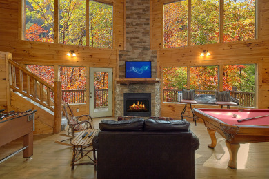 Lake House Amazing 2 bedroom Romantic Cabin - 18 Foot Rain Tower Shower, , on Powdermilk Creek - Gatlinburg in Tennessee - Lakehouse Vacation Rental - Lake Home for rent on LakeHouseVacations.com