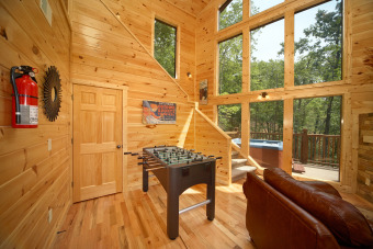 Lake House 2 Bedroom Cabin with Unique layout Featuring an 18 Foot Tower Rain Shower!, , on Powdermilk Creek - Gatlinburg in Tennessee - Lakehouse Vacation Rental - Lake Home for rent on LakeHouseVacations.com
