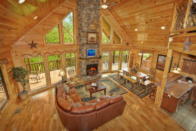 Lake House 5 Star 4 Bedroom Cabin with Private Theater Room and Sauna, , on Powdermilk Creek - Gatlinburg in Tennessee - Lakehouse Vacation Rental - Lake Home for rent on LakeHouseVacations.com