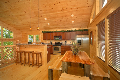 Lake House 2 Bedroom Luxury Cabin with 28 Foot Ceilings and 18 foot Rain Tower Shower, , on Powdermilk Creek - Gatlinburg in Tennessee - Lakehouse Vacation Rental - Lake Home for rent on LakeHouseVacations.com