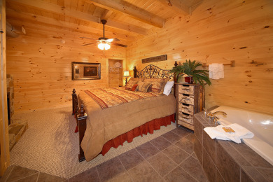 Lake House 2 Bedroom Luxury Cabin with 28 Foot Ceilings and 18 foot Rain Tower Shower, , on Powdermilk Creek - Gatlinburg in Tennessee - Lakehouse Vacation Rental - Lake Home for rent on LakeHouseVacations.com