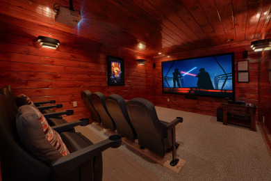 Lake House 4 Bedroom Gatlinburg Theater Room Cabin with Amazing Views of Mt LeConte, , on Powdermilk Creek - Gatlinburg in Tennessee - Lakehouse Vacation Rental - Lake Home for rent on LakeHouseVacations.com
