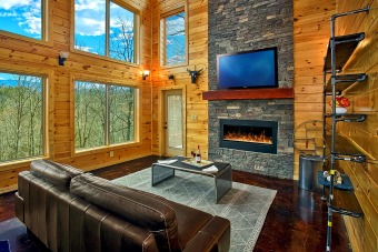 Lake House Romantic Modern Cabin with Indoor Pool Spa and Amazing Mountain Views, , on Powdermilk Creek - Gatlinburg in Tennessee - Lakehouse Vacation Rental - Lake Home for rent on LakeHouseVacations.com