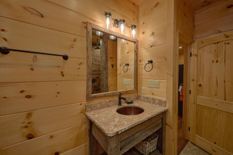 Lake House Private indoor pool cabin with outdoor living area, game room, theater room, , on Powdermilk Creek - Gatlinburg in Tennessee - Lakehouse Vacation Rental - Lake Home for rent on LakeHouseVacations.com
