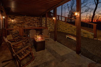 Lake House Private indoor pool cabin with outdoor living area, game room, theater room, , on Powdermilk Creek - Gatlinburg in Tennessee - Lakehouse Vacation Rental - Lake Home for rent on LakeHouseVacations.com