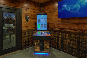 Lake House Private indoor pool cabin with outdoor living area, game room, theater room, , on Powdermilk Creek - Gatlinburg in Tennessee - Lakehouse Vacation Rental - Lake Home for rent on LakeHouseVacations.com