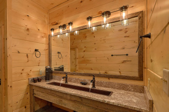 Lake House Private indoor pool cabin with outdoor living area, game room, theater room, , on Powdermilk Creek - Gatlinburg in Tennessee - Lakehouse Vacation Rental - Lake Home for rent on LakeHouseVacations.com