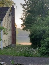 Lakehouse Vacation Rental - Lake Homes for rent on LakeHouseVacations.com, Lake property, Lake House Lake House Cozy Log Cabin For Couples!, Lake view from kitchen deck, on Lake Chaffee in Connecticut - Lakehouse Vacation Rental - Lake Home for rent on LakeHouseVacations.com