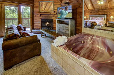 Lake House Find Your Inner Peace (and a Hot Tub!) in Gatlinburg Tranquil Cabin, , on West Prong Little Pigeon River - Gatlinburg in Tennessee - Lakehouse Vacation Rental - Lake Home for rent on LakeHouseVacations.com