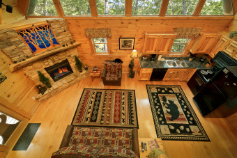 Lake House Secluded 1 bedroom Log Cabin Sky Harbor Resort Pigeon Forge Gatlinburg TN, , on  in Tennessee - Lakehouse Vacation Rental - Lake Home for rent on LakeHouseVacations.com