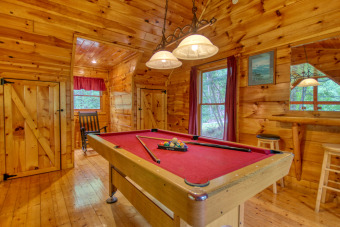 Lake House 1 Bedroom Gatlinburg Cabin with Fishing Pond access and Pool table in loft., , on (private lake) in Tennessee - Lakehouse Vacation Rental - Lake Home for rent on LakeHouseVacations.com