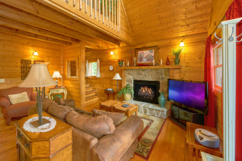 Lake House Romantic 1 Bedroom Pigeon Forge Cabin with pool table, Big screen TV, & views, , on Douglas Lake in Tennessee - Lakehouse Vacation Rental - Lake Home for rent on LakeHouseVacations.com