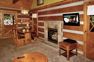 Lake House Get Your Gatlinburg Groove On! - Fun-Filled Cabin for Up to Four Guests, , on West Prong Little Pigeon River - Gatlinburg in Tennessee - Lakehouse Vacation Rental - Lake Home for rent on LakeHouseVacations.com