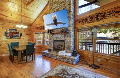 Lake House Custom Gatlinburg View Log cabin with EV Charging Station, and Games!, , on West Prong Little Pigeon River - Gatlinburg in Tennessee - Lakehouse Vacation Rental - Lake Home for rent on LakeHouseVacations.com