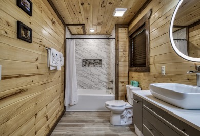 Lake House New Gatlinburg Cabin with Mountain Views, Arcade Game, Indoor Pool, Theater!, , on West Prong Little Pigeon River - Gatlinburg in Tennessee - Lakehouse Vacation Rental - Lake Home for rent on LakeHouseVacations.com