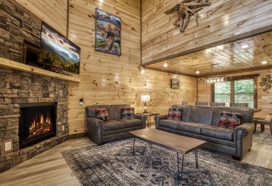 Lake House New Gatlinburg Cabin with Mountain Views, Arcade Game, Indoor Pool, Theater!, , on West Prong Little Pigeon River - Gatlinburg in Tennessee - Lakehouse Vacation Rental - Lake Home for rent on LakeHouseVacations.com