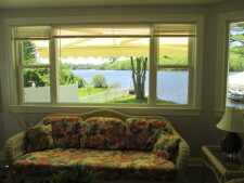 Lake House Newly Renovatored Waterfront With Central Air, Private Dock And Electric Boat, lake view from living area, on Amston Lake in Connecticut - Lakehouse Vacation Rental - Lake Home for rent on LakeHouseVacations.com