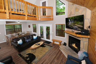 Lake House 3BR Chalet near Gatlinburg Arts & Crafts District with Ridgetop Views!, , on West Prong Little Pigeon River - Gatlinburg in Tennessee - Lakehouse Vacation Rental - Lake Home for rent on LakeHouseVacations.com