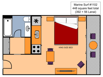 Lake House Lovely Studio in the Heart of Waikiki AC, Wi-Fi, FREE Parking! Sleeps 2, , on Oahu - Honolulu in Hawaii - Lakehouse Vacation Rental - Lake Home for rent on LakeHouseVacations.com