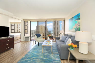 Lake House Gorgeously renovated 1-bedroom Waikiki suite with Ocean View! Parking, pool!, , on Oahu - Honolulu in Hawaii - Lakehouse Vacation Rental - Lake Home for rent on LakeHouseVacations.com