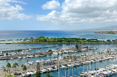 Lake House Gorgeous Ocean & Marina Views at The Ilikai! Close to Beach! Free Parking!, , on Oahu - Honolulu in Hawaii - Lakehouse Vacation Rental - Lake Home for rent on LakeHouseVacations.com