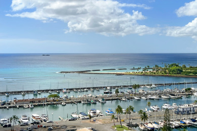 Lake House Gorgeous Ocean & Marina Views at The Ilikai! Close to Beach! Free Parking!, , on Oahu - Honolulu in Hawaii - Lakehouse Vacation Rental - Lake Home for rent on LakeHouseVacations.com