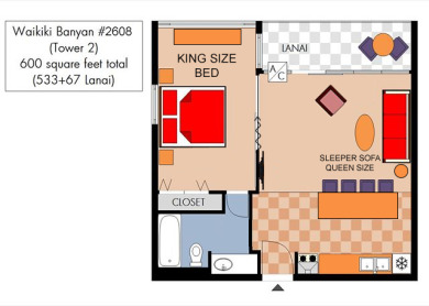Lake House Partial Ocean View, one-bedroom with AC, Wi-Fi, parking, short walk to beach!, , on Oahu - Honolulu in Hawaii - Lakehouse Vacation Rental - Lake Home for rent on LakeHouseVacations.com