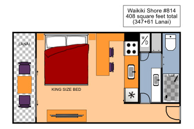 Lake House Wow! Ocean View Studio at Waikiki Shore, Just Steps to Waikiki Beach!, , on Oahu - Honolulu in Hawaii - Lakehouse Vacation Rental - Lake Home for rent on LakeHouseVacations.com
