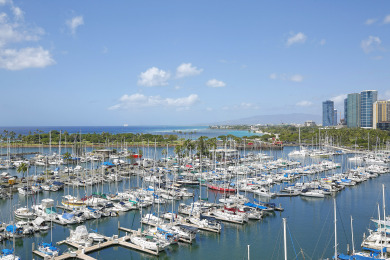 Lake House CORNER Unit with 11th Floor Waikiki Ocean, Lagoon & Marina Views! Washlet!, , on Oahu - Honolulu in Hawaii - Lakehouse Vacation Rental - Lake Home for rent on LakeHouseVacations.com