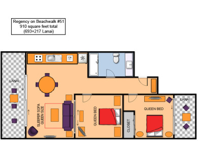 Lake House Central Waikiki! Large lanai, close 2 beach! Fireworks! WASHLET! Sleeps 6!, , on Oahu - Honolulu in Hawaii - Lakehouse Vacation Rental - Lake Home for rent on LakeHouseVacations.com