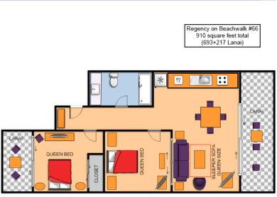 Lake House Heart of Waikiki! Modern 2 bedrooms1 bath, short walk to the beach! Washlet!, , on Oahu - Honolulu in Hawaii - Lakehouse Vacation Rental - Lake Home for rent on LakeHouseVacations.com