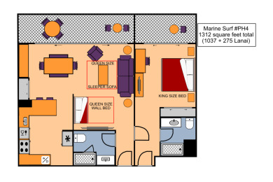 Lake House Large Penthouse 1 Bdr2 Bath with Washlets, Wi-Fi, AC, FREE Parking, , on Oahu - Honolulu in Hawaii - Lakehouse Vacation Rental - Lake Home for rent on LakeHouseVacations.com
