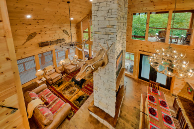 Lake House New Cabin with Indoor Pool, theater room, outdoor living area, game room, , on  in Tennessee - Lakehouse Vacation Rental - Lake Home for rent on LakeHouseVacations.com