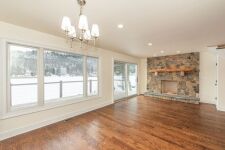 Lakehouse Vacation Rental - Lake Homes for rent on LakeHouseVacations.com, Lake property, Lake House Lake House Like-new Lake House, Options Available, Living Room with Fireplace, on Kittatinny Lake in New Jersey - Lakehouse Vacation Rental - Lake Home for rent on LakeHouseVacations.com