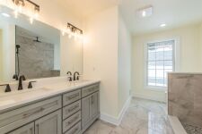 Lakehouse Vacation Rental - Lake Homes for rent on LakeHouseVacations.com, Lake property, Lake House Lake House Like-new Lake House, Options Available, Primary Bathroom with Dual Vanities, on Kittatinny Lake in New Jersey - Lakehouse Vacation Rental - Lake Home for rent on LakeHouseVacations.com