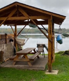 Lake House Lakeside Rustic Elegance, The Little Boathouse Pavilion added Fall 2020 - right on the water makes it easy to stay all day, on Hedges Lake in New York - Lakehouse Vacation Rental - Lake Home for rent on LakeHouseVacations.com