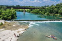 1 block from the infamous Faust Bridge with access to the Guadalupe River! on Guadalupe River - New Braunfels in Texas for rent on LakeHouseVacations.com